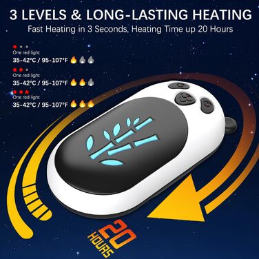 Електричний грієчка для рук, перезаряджається, 6000 mAh, USB, портативний, для жінок та чоловіків, для відпочинку на природі, кемпінгу, полювання, гольфу, Panda, чорний