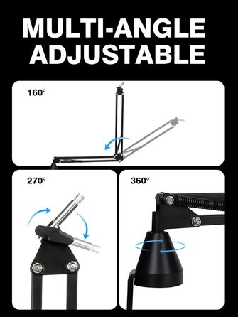 Кріплення для мікрофона FIFINE AM8 - Шарнірний стійкий кронштейн для мікрофона, сумісний з FIFINE Recording XLR/USB мікрофонами, AM8, YOUSHARES, для настільного встановлення