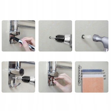 Поворотний вішак для рушників у ванну кімнату, настінний тримач-гачок