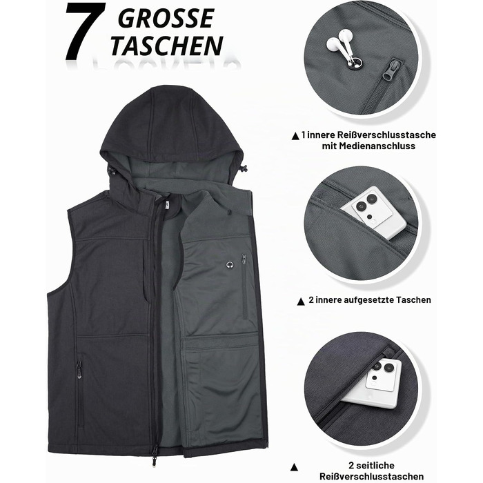 Чоловічий жилет Softshell Outdoor водонепроникний робочий, легкий, темно-сірий, розмір XL