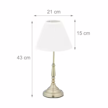 Relaxdays Table Lamp White Gold