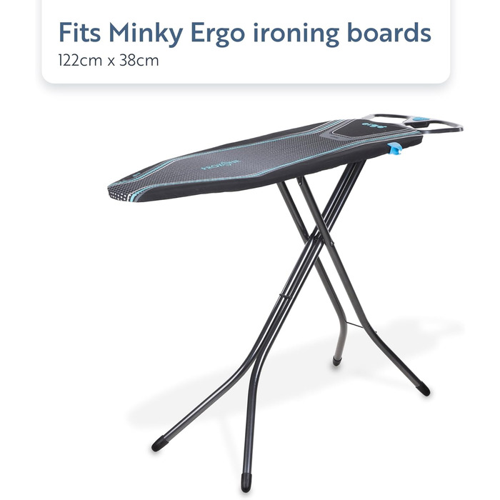 Замінний чохол та наповнювач для прасувальної дошки Minky Homecare Ergo Prozone, 121.9 x 38.1 см, чорно-синій