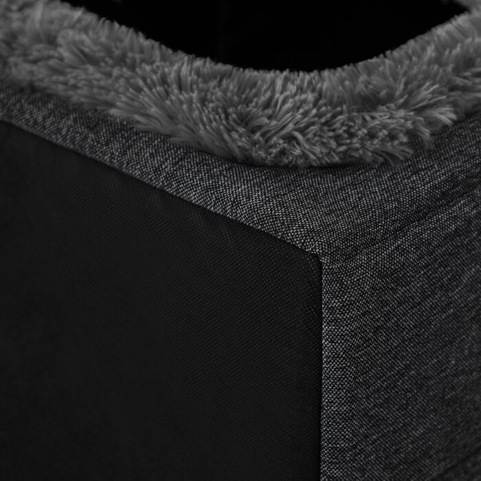 Будиночок для тварин: собачий та котячий, чорний з сірим, 60x70x63 см. М'який будиночок для середніх собак