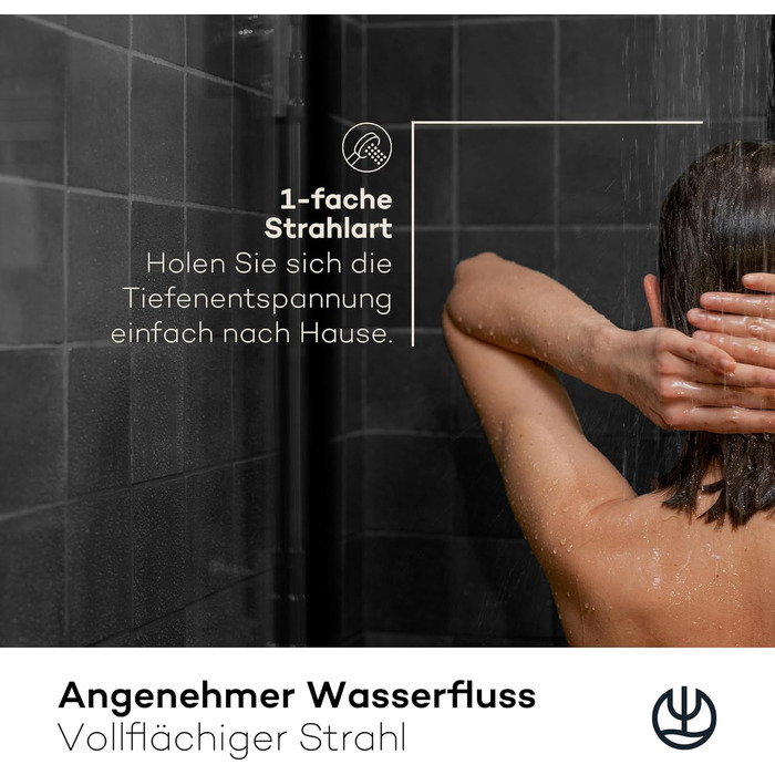 KLUDI-X3 Universal Shower Head with Hose, Shower Spray optional water-saving with 3 Spray Patterns (Body, Hair, Skin), easy-to-clean shower head Ø 11.7 cm, shower hose 1.60 m (1 spray pattern, Matte Black)