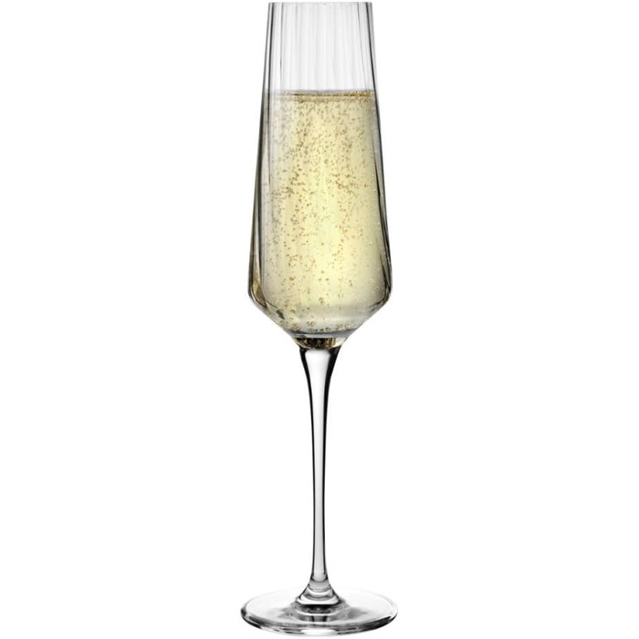 Набір келихів для шампанського Krosno Kristall, 4 шт, 200 мл – елегантні келихи для шампанського та просекко, сучасний дизайн, скло без свинцю, придатні для миття в посудомийній машині
