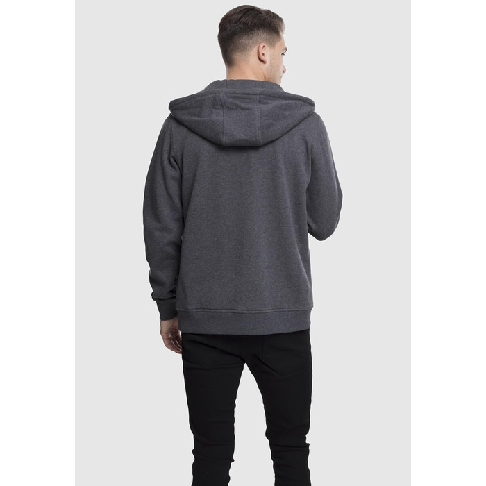 Чоловіча базова толстовка-худі Urban Classics Basic Zip Hoody на блискавці, колір Charcoal (темно-сірий)