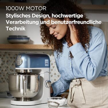 Кухонний комбайн-міксер Kenwood kMix Editions KMX760BC, 1000 Вт, чаша з нержавіючої сталі 5 л, набір для кондитерських виробів, синій металік