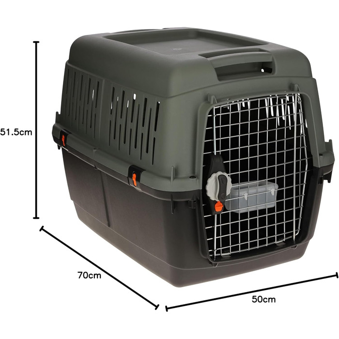 KERBL Eco Transport Box - Recycled Plastic Pet Carrier - 70x50x51.5cm