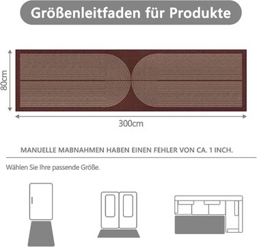 Килимок для підлоги/коридору 80x200 см з джуту, кухонний килимок, миючий, неслизький, для кухні, спальні, балкону (червоний)