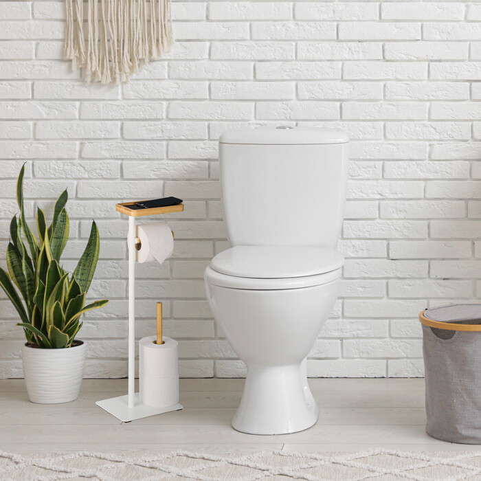 Relaxdays Toilet Paper Holder with Storage