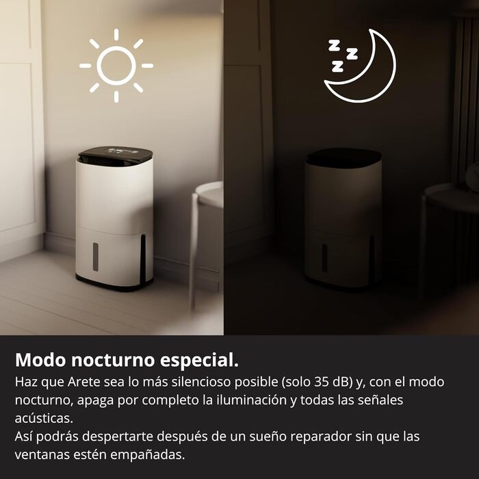 Зволожувач повітря MeacoDry Arete One 6L з очищувачем повітря | Тихий (32 dB), H13 HEPA-фільтр, для спалень та кімнат | 1.8L резервуар