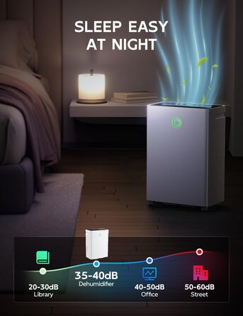 Електричний осушувач повітря 12л/24г з автоматичним та безперервним зливом (шланг у комплекті), для спалень та підвалів, LED-дисплей, тихий з таймером