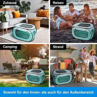 Вольвайз Вольпенлауфсталль: Переносний вольєр для цуценят 90x60x60 см, для собак, котів, цуценят, для дому та вулиці, зелений