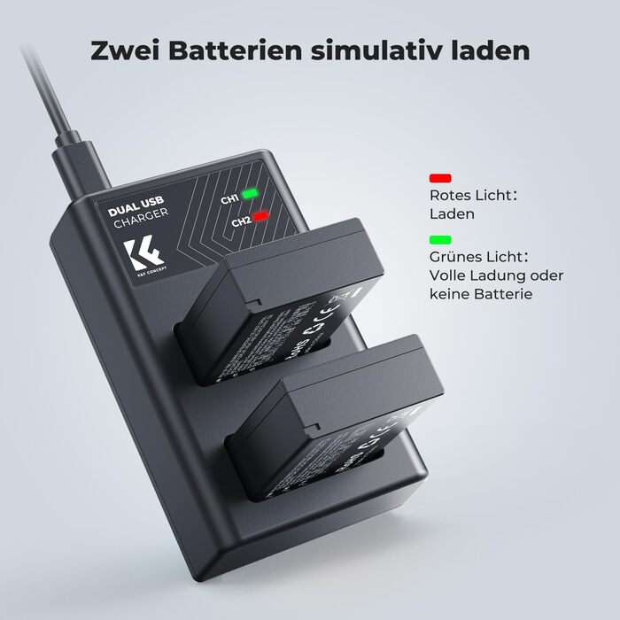 Зарядний пристрій для акумулятора камери LP-E17 1250mAh K&F Concept для Canon EOS RP, Rebel T8i, T7i, T6i, T6s, SL2, SL3, EOS M3, M5, M6 Mark II, 77D, 200D, 750D, 760D, 800D