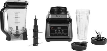Ninja 2-in-1 Mixer with 3 programs; Mix, Max Mix, and Chop & 4 manual settings, 2.1L pitcher & 700ml cup, 1200W, dishwasher safe, Auto-iQ, Black BN750EU 2-in-1 Mixer
