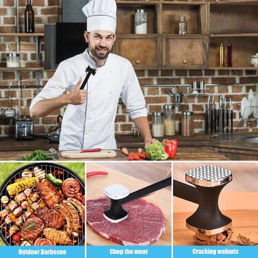 Ніж для відбивання м'яса Fleischklopfer 24см, подвійний, з нержавіючої сталі - молоток для стейків, шніцелів, яловичини, курки