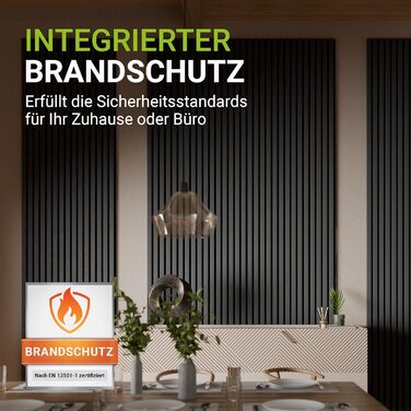 Акустичні панелі Juskys для стін, набір 4 шт (2,88 м²), 120x60 см, шумопоглищаючі декоративні панелі від луни та шуму, колір Дуб темно-сірий