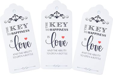 Makhry 50-Piece Skeleton Bottle Opener Wedding Bottle Opener Wedding Key Wedding Souvenir Gift Set Gift Set with Box Band Label (Antique Gold)