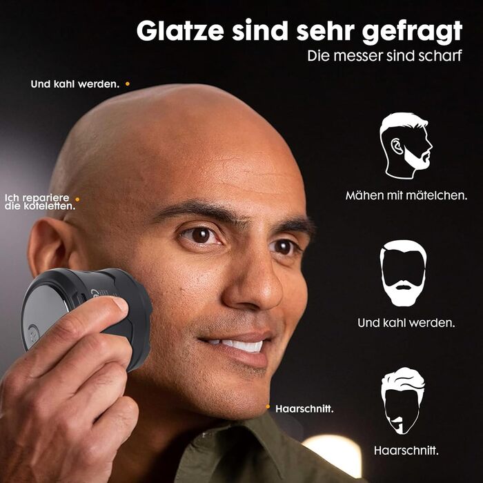 Електричний голкострум для гоління голови чоловічий, вологостійкий, з USB-C, легко чистити