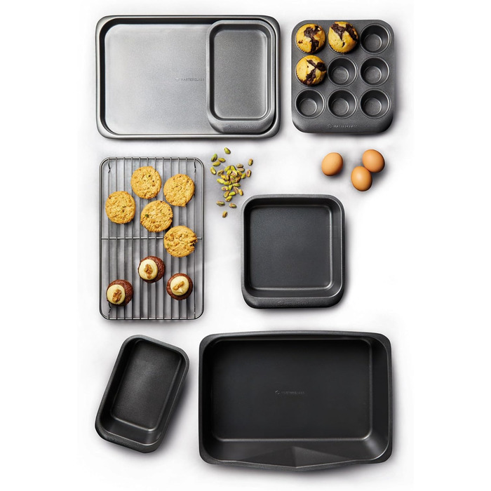 Набір форм для випічки MasterClass Smart Space Stacking Antihaft, 7 шт., сірий. Набір для випічки та запікання
