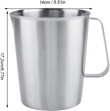 2000 ml Stainless Steel Measuring Cup, Measuring Pitcher with Handle for Latte Art Espresso Machines