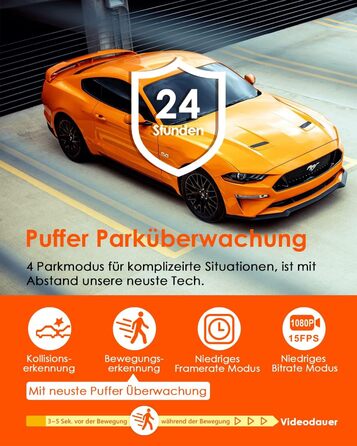 Автомобільний відеореєстратор VANTRUE E1 2.7K Wi-Fi GPS, 2.5K 1440P/60FPS, керування голосом та пультом, нічне бачення HDR, паркувальний режим 24/7, кут 160°, до 512ГБ