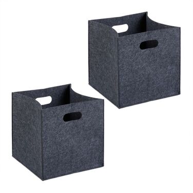 Relaxdays Felt Storage Boxes - Set of 2