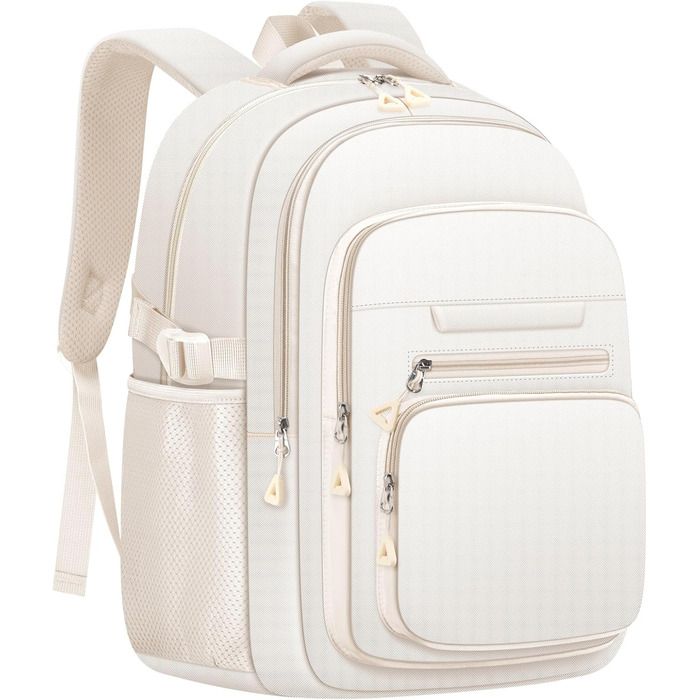 Жіночий рюкзак для школи, коледжу та подорожей, великий, для ноутбука, бежевий