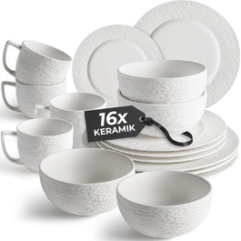 MIAMI – 16-Piece Dinnerware Set/Modern Ceramic Dinnerware/Dinner Set/Set for 4 People - Oasis Collection