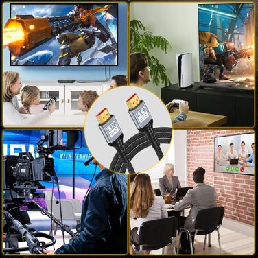 HDMI 2.1 кабель 3 метри: 8K, 48Gbps, Ultra Highspeed, HDR10, eARC, 3D, HDCP 2.2/2.3, сумісний з PS5/PS4, X-Box, HDTV, Blu-ray, монітор, ноутбук