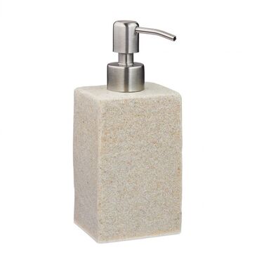 Relaxdays Soap Dispenser, Stone-Look, Square