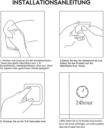 Тримач туалетного паперу YIGII без свердління, нержавіюча сталь, щітка, самоклеючий, для ванної кімнати та кухні