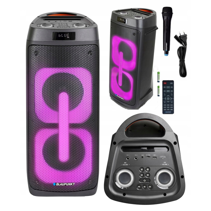 Портативна Bluetooth-колонка Blaupunkt PB50LED Party Box з мікрофоном для караоке