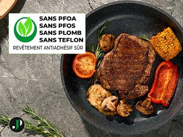 Набір кухонного посуду Just Perfecto 18 предметів з антипригарним покриттям, знімні ручки, для всіх типів плит (індукція), без PFOA, чорний