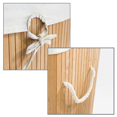 Relaxdays Bamboo Laundry Basket, Square