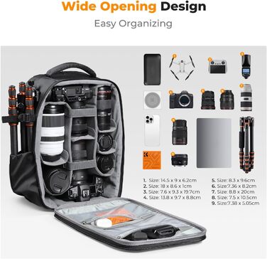 Рюкзак для фотоапарата K&F Concept з жорстким захистом, відділенням для ноутбука 15.6