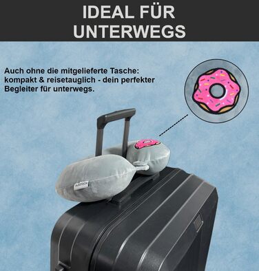 Подушка для шиї Essentials з піною з пам'яті (100%) - U-подібна, з м'яким оксамитовим чохлом - для подорожей, літака, авто, офісу та дому (Сірий)