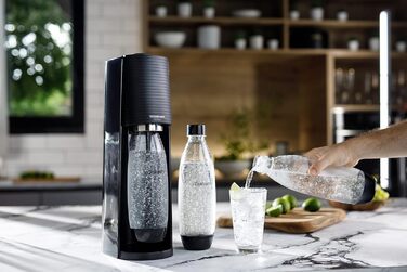 SodaStream Aqua Fizz Terra: комплект з 2 пляшок 1 л, балон CO2 Quick Connect (60 л), чорний матовий