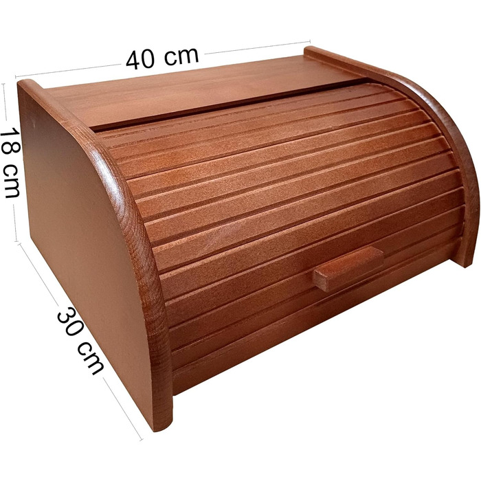 Дерев'яна коробка для хліба, розкривна/розкладна, різні моделі, темний коричневий колір, розмір Large
