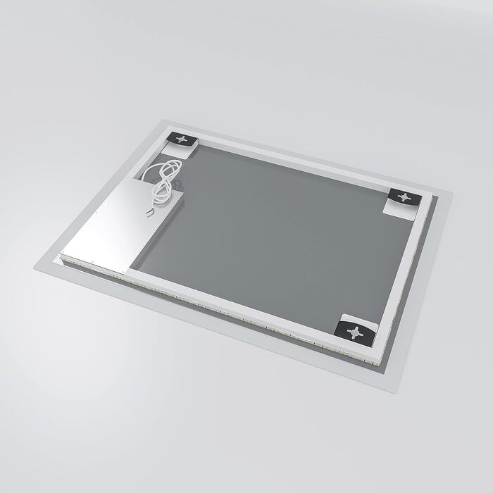 Дзеркало для ванної кімнати AQUABATOS 50x70 см LED з підсвічуванням, сенсорним вимикачем, регулюванням температури кольору (6400K), IP44, CE, енергозберігаюче, серія Echos