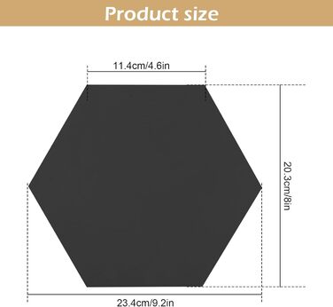 Акустичні гексагональні панелі MENAYODA (12 шт), самоклеючі звукопоглинаючі плити для стін, стелі та дверей, чорні