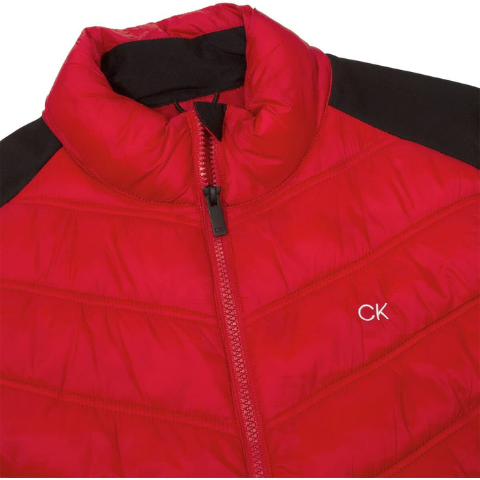 Чоловіча гібридна гольф-куртка Calvin Klein Frontera на блискавці, чорна (S, Червоний)