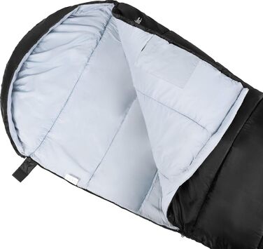 Спальний мішок мумії, ультралегкий, компактний, чорний. Підходить для дітей та дорослих, для активного відпочинку та кемпінгу.