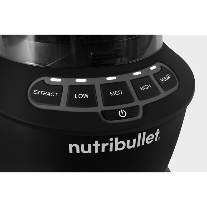 Блендер Nutribullet Full Size Combo 1200 Вт, електричний міксер, багатофункціональний подрібнювач, 1,9 л кувшин, склянки 946 мл і 710 мл, чорний, модель NBF500MB