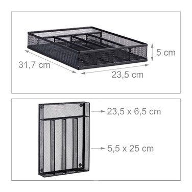 Relaxdays Cutlery Box Metal Mesh M
