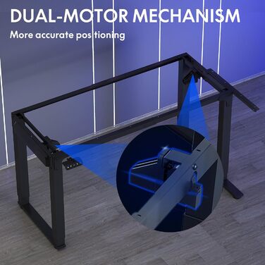 Adjustable Height Desk (180x110cm) - L-Shaped Standing Desk with Dual Motor & Memory Function (White/Black)