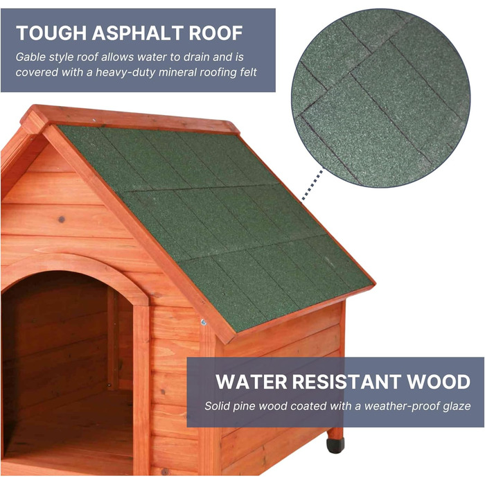 Водонепроникний собачий будиночок TRIXIE 'Natura' з регульованим дахом, коричневий, розмір S–M (71×77×76 см)