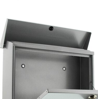 Поштова скринька Burg Wächter Vario ANT з газетницею та табличкою для імені, оцинкована сталь, формат DIN C4, 2 ключі, колір срібний