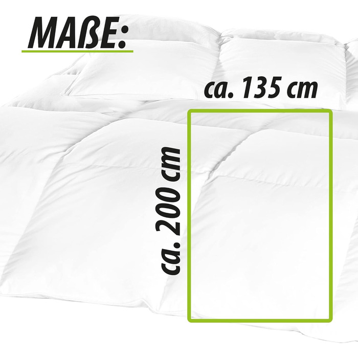 Bestlivings Down Feather Comforter Duvet Quilted Comforter (1400g) - Winter Comforter Down Comforter - ÖKO TEX 135x200 cm Quilted Duvet Feather/Down - 135x200 cm