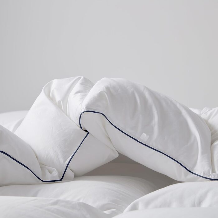 DOWNFOCUS All-Season Down Comforter 220x240 cm Winter, 100% Cotton Bedspread with Down and Feather Filling, Oeko-Tex, RDS Certified for Animal Welfare Down Comforter, Ivory White (220x240 cm, White)